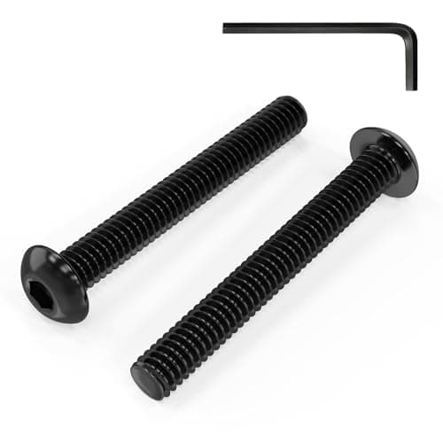 Image of Zynthor 50Pcs M4 Bolts, M4 x 30mm Button Head Socket Cap Bolts Screws, Allen Hex Drive, Carbon Steel, Black Oxide, with Hex Spanner