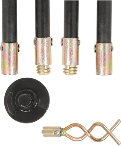 Image of Drain RODS X 4 920mm Drain Rod Extension Set + Plunger & Double Worm Screw