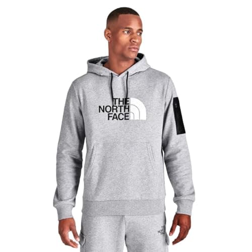 Image of THE NORTH FACE Mens Woven Pocket Hoodie Grey (UK, Alpha, S, Regular, Regular, Light Grey Heather)