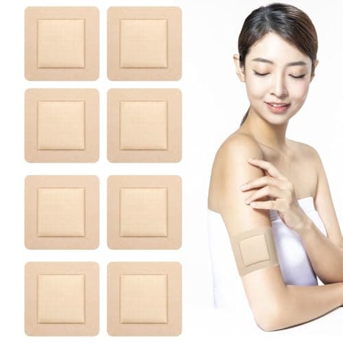 Image of Solivive 8 PCS Silicone Foam Dressing 7.5cm x 7.5cm Foams Dressing for Wounds with Border Adhesive Waterproof Central Ultra Absorbent-Foam, Silicone Wound Dressing Silicones Wound Bandage
