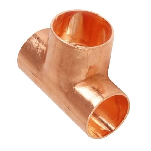 Image of Bag of 2-15mm x 15mm x 22mm Reducing Tee - End Feed (Known as Copper reducing tee/Reducer tee/reducing tee/reducing tees Also Available in 8mm, 10mm, 15mm, 22mm, 28mm, 35mm, 42mm and 54mm)