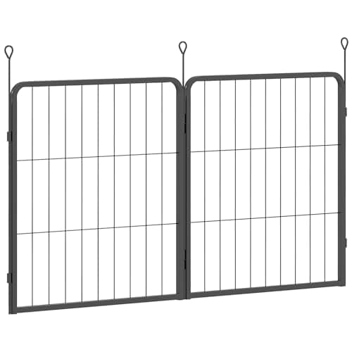 Image of PawHut Dog Pen, 2 Panel Puppy Pen, Portable, Detachable, For Small Dogs, 60cm Tall, Black