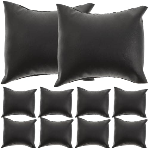 Image of NUSITOU Display Supply of 10 Watch Cushions and Bracelet Pillows with PU Leather Cover and Silk Floss Core, Suitable for Jewelry Stores and Personal Collections