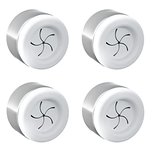 Image of Hometastic Set of 4 Premium Towel Holders for Bathroom, Kitchen and Household Stainless Steel Tea Towel Holder Towel Hook Round Self-Adhesive No Drilling (White)