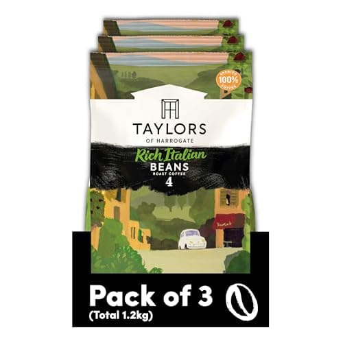 Image of Taylors of Harrogate Rich Italian Coffee Beans, 400 g (Pack of 3 - Total 1.2 kg)