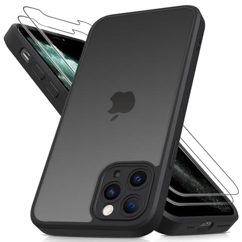 Image of Mootobo for iPhone 11 Pro Max Case, 3 in 1 [Full Camera Protection] with 2 Screen Protector,Translucent Matte Back Slim Shockproof Phone Cover for iPhone 11 Pro Max 6.5 inch - Black