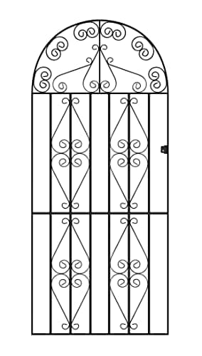 Image of Stirling Scroll Tall Bow Top Metal Garden Gate Galvanised Wrought Iron Style Swing Gates (914mm Gap x 1830mm High ST42ZP)