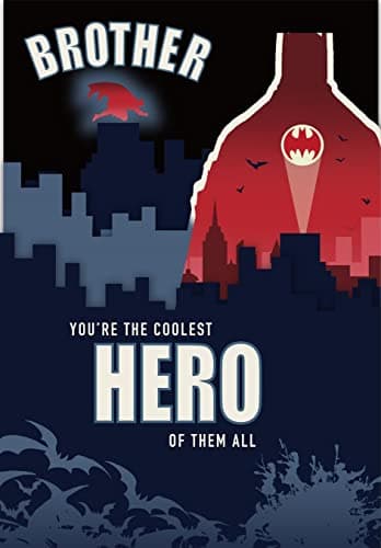 Image of Hallmark Batman Brother Birthday Card, Superhero Design, You're the Coolest Hero