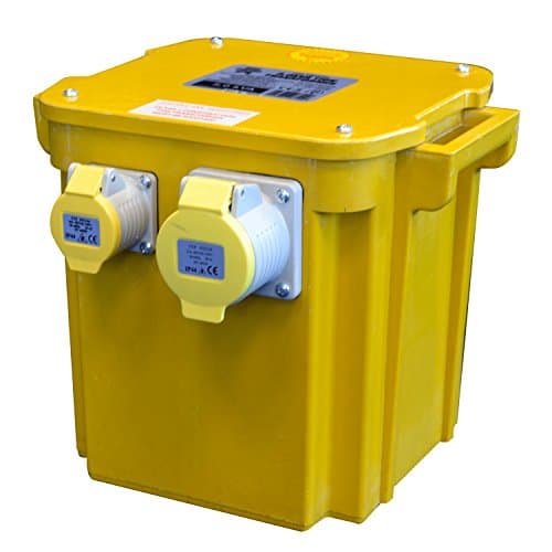 Image of Faithfull FPPTRAN5 Site Transformer 110V 5kVA 3 Socket: 2 x 16amp and 1 x 32 amp