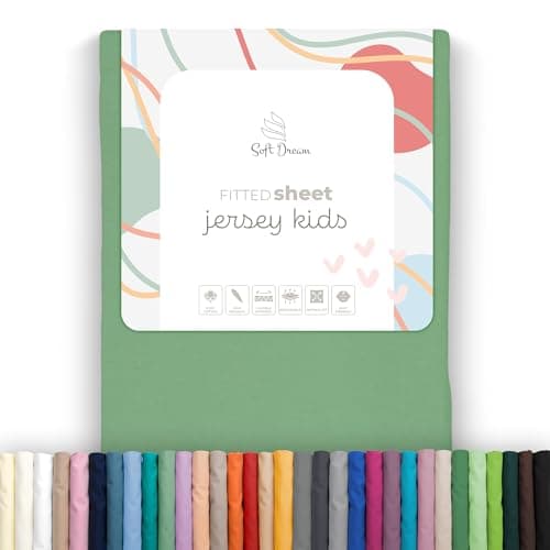 Image of Soft Dream Fitted Sheet 90 x 200 cm Mint - 100% Combed Cotton Jersey - Premium Quality - Fitted Sheet for Cot Junior Bed - OekoTex Certified - Made in EU - 90 x 200 cm Mint