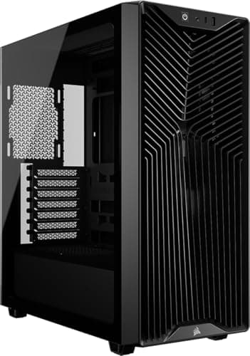 Image of CORSAIR 3200D RS Mid-Tower PC Case – 3x RS120 PWM Fans Included, GPU Anti-Sag Stabilisation Arm, ASUS BTF, MSI Project Zero, Gigabyte Project Stealth – Black