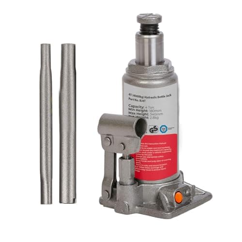 Image of Simply Auto 4T Hydraulic Bottle Jack BJ4T (4 Tonne, 4000kg), silver