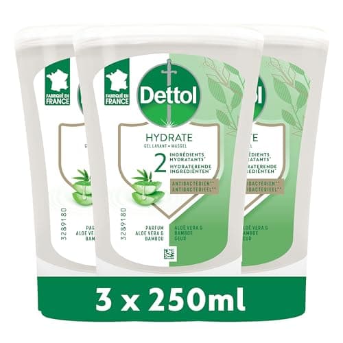 Image of Dettol soap refills hands kit no touch - perfume aloe vera - 250ml refill pack of 3