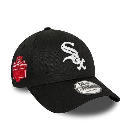 Image of New Era Chicago White Sox MLB Primary Logo Sidepatch 1917 Black 9Forty Adjustable Cap - One-Size