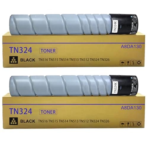 Image of TN324 TN-324 TN324K Black Toner Cartridge A8DA130 Compatible TN516 TN515 TN514 TN513 TN512 TN326 Black toner Replacement for Konica Minolta Bizhub C258 Bizhub C308 Bizhub C368 Printer(2-Pack)