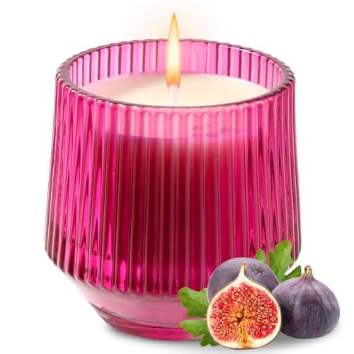 Image of PPIFAS Mediterranean Figs and Sandalwood Scented Candles Gifts for Women, Mom, Valentine's Day, Christmas, Natural Soy Wax Aromatherapy Candle, Scented Jar Candle, Home Decor
