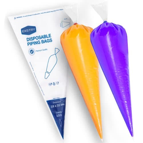 Image of EXSTRY 100 Piping Bags Disposable - 12 inches Thick,Tear-Proof Icing Bags for Frosting, Dessert & Cake Decoration – Easy to Grip – Perfect for Professional & Novice Bakers - Clear