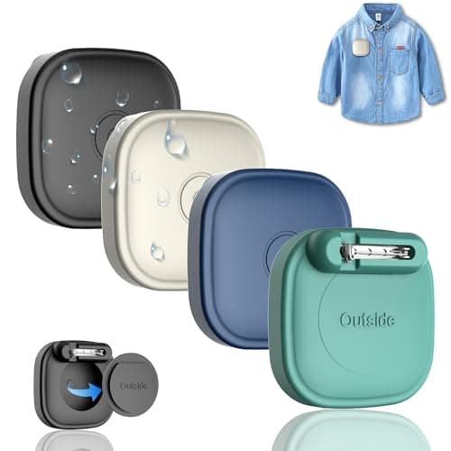 Image of 4-Pack Silicone Cases for Tile Mate 2024 with Pin, Waterproof Hidden Holder for Tile Life360 Mate Tracker Case for Child/Elderly/Pets Collar/Shoelaces/Clothes/Backpack (Black+White+Dark Blue+Green)