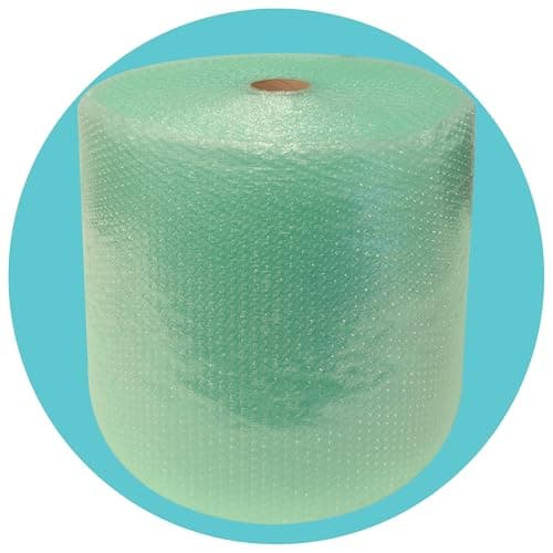 Image of Triplast Biodegradable Green Bubble Wrap Roll, 500mm x 100m, Extended Length Small Bubble Cushioning for Moving, Packaging and Storage