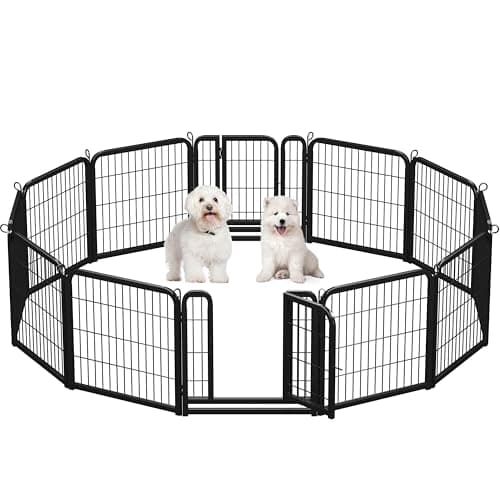 Image of Yaheetech Lightweight Dog Playpen, 12 Panel 60cm Dog Fence Pet Exercise Pen Portable Puppy Play Pen Suitable for RV/Camping
