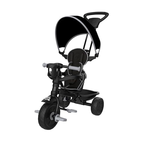 Image of TP Toys 4 in 1+ Deluxe Trike, Grey Storm, Adjustable and Evolving Ride for Ages 10-36 Months, Parental Control, Safety Features, UV Sun Canopy, Padded Seat, 50kg Max Weight