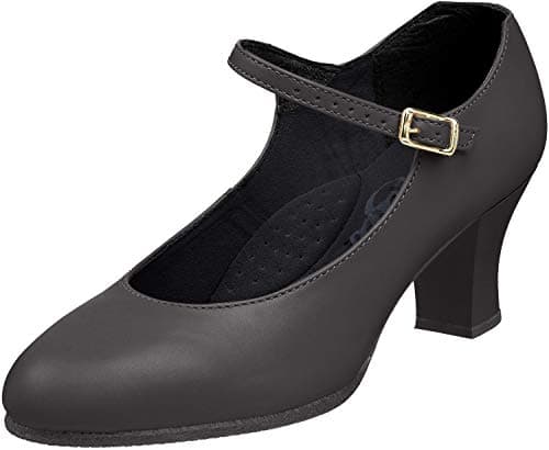 Image of Capezio Women's 2" Character Shoe Dance | Full Grain Leather Upper for Comfort | Ideal for Performances | Elegant Leather Buckle | 7 M US, Black, Perfect for Dancers of All Levels