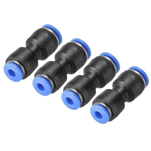 Image of sourcing map Push to Connector Fitting, 6mm to 4mm Tube OD Quick Connect Air Line Hose Pipe Fitting Straight Pneumatic Connector, Black 4Pcs