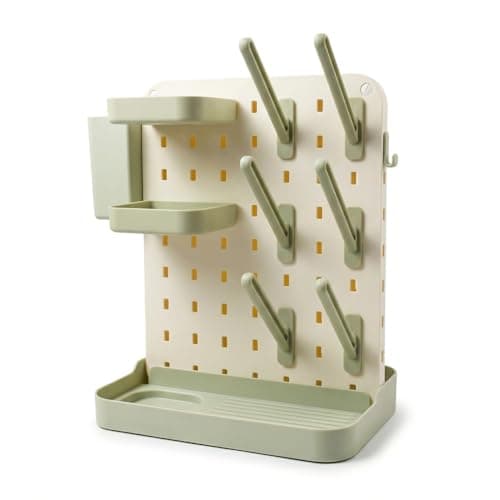 Image of Baby Bottle Drying Rack, DIY Large Vertical Bottle Dryer Rack Holder, Detachable Space Saving Countertop Drying Rack by JZF (Green)