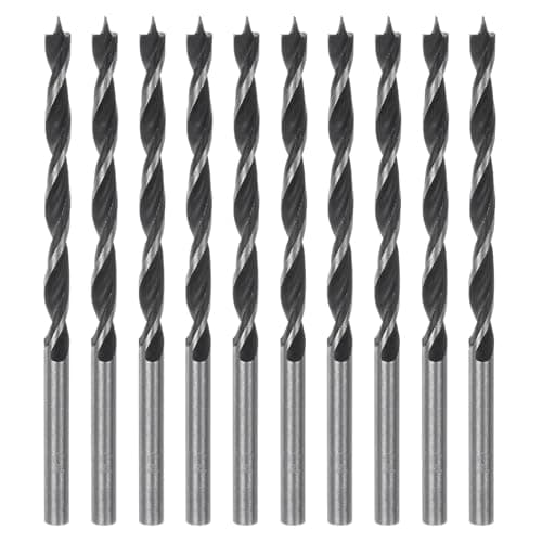 Image of 10PCS Wood Drill Bits - 3mm Small Drill Bits - High Speed Steel Brad Point Bits - Precise Cutting for Woodworking & DIY (Silver)