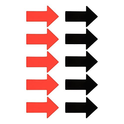 Image of Arrow Magnets 5 Black, 5 Red 2,4 x 2 Inch (6 x 5 cm) - Office Magnets - Whiteboard Magnets for Magnetic Board, Magnetic Whiteboard, Refrigerator, Fridge at Office, School or at Home (Pack of 10)