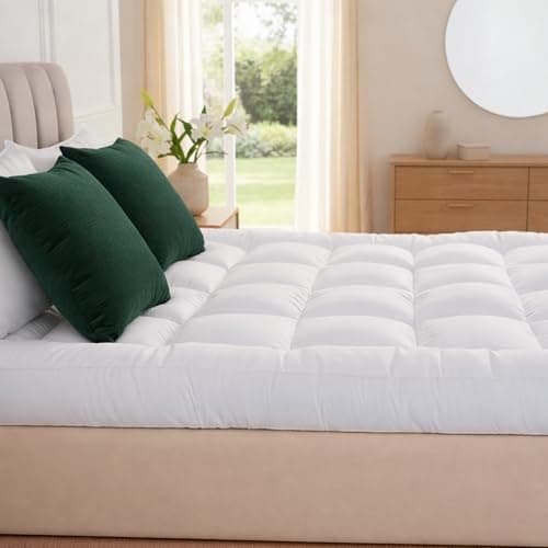 Image of LOOMERIG Premium 4-Inch/10cm Microfiber Super King Mattress Topper– Soft and Fluffy Mattress Topper with Box Stitching for Enhanced Comfort (Super King - 182x200cm)
