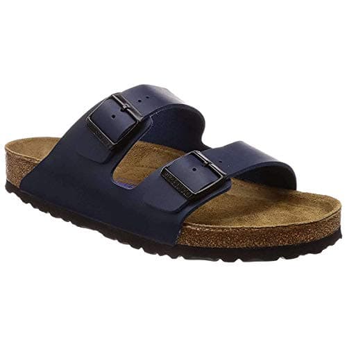 Image of Birkenstock Unisex Arizona BS Birko-Flor Blue Sandals 7 UK