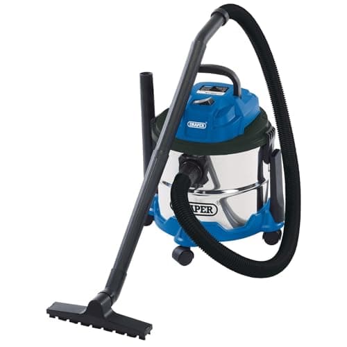 Image of Draper 20514 Wet and Dry 1250W Vacuum Cleaner with 15 Litre Stainless Steel Tank , Blue