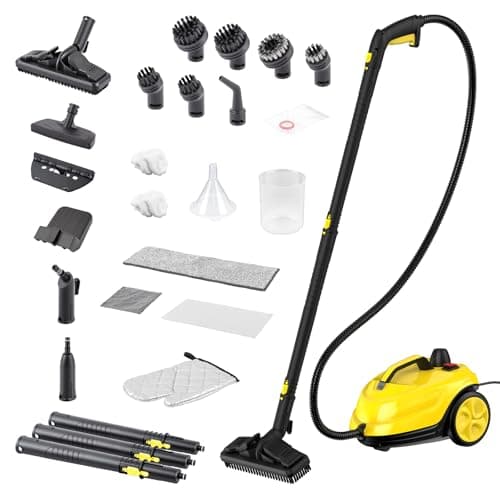 Image of Steam Cleaner with 24 Accessories Steamer for Cleaning Multipurpose Handheld Steam Cleaner High Pressure,5 Bar, 2000W, 2L Water Tank for Car, Floor, Kitchen, Bathroom, Grout, Windows, Sofa
