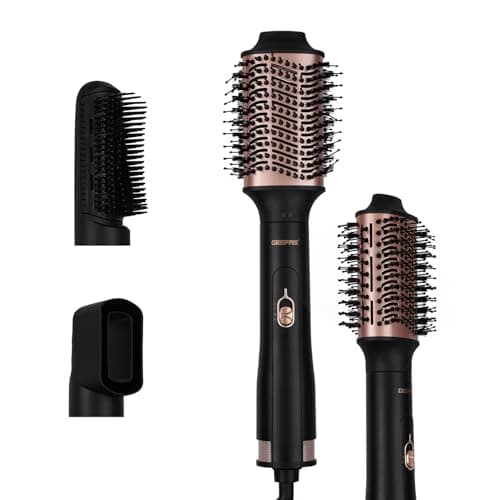 Image of GEEPAS 3-in-1 Hot Air Styler 1200W Hair Dryer with Ionic Function Ellipse Air Hairbrush Wind Collector & Straight Half Hairbrush | 3 Heat & Speed Settings | Cool Shot, Lightweight Ergonomic Design