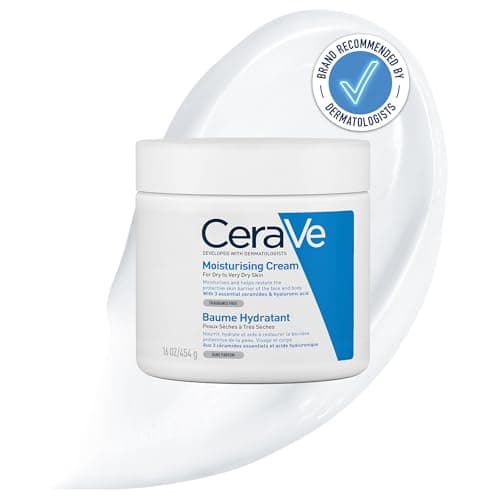 Image of CeraVe Moisturising Cream, Face & Body, with 3 Essential Ceramides & Hyaluronic Acid for Dry to Very Dry Skin, Developed with Dermatologists, Fragrance-Free, 454g/16oz
