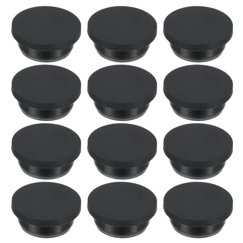 Image of PATIKIL 28mm Diameter Silicone Rubber Black Hole Plugs, 12 Pcs, Suitable for 27mm Hole