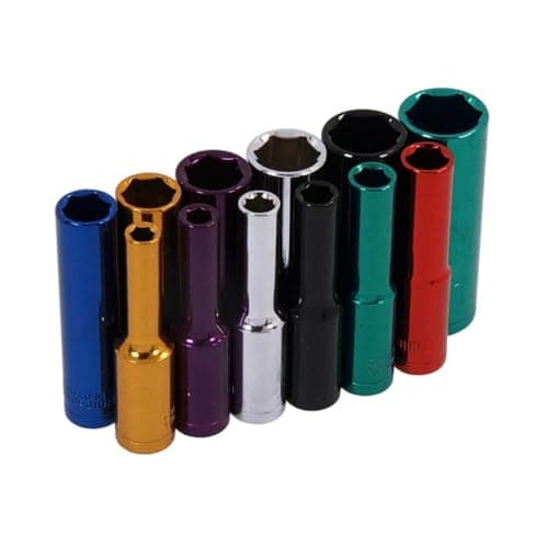 Image of Neilsen CT0906 12pc 1/4in Drive Deep Wall Socket Set 4mm to 13mm Chrome Vanadium with Socket Rail
