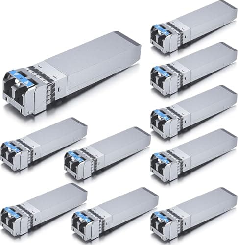 Image of 10Gtek [10 Pack 10Gb SFP+ LR Singlemode Module 10km, 10GBase-LR LC Transceiver Compatible for Cisco SFP-10G-LR, Meraki, Mikrotik, Ubiquiti UniFi UF-SM-10G, Netgear,Zyxel,Qnap,Synology,D-Link and more