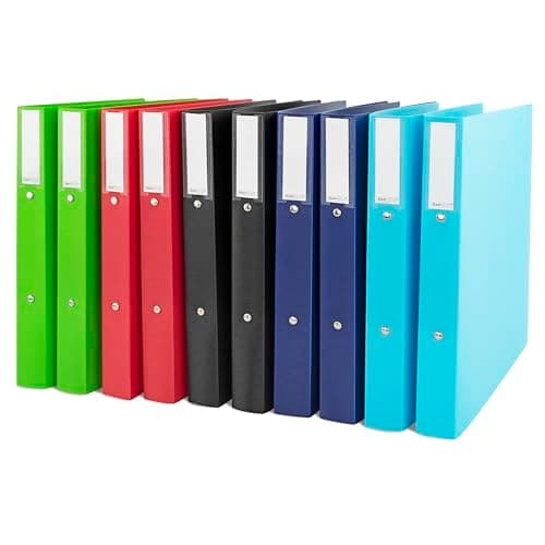 Image of Rapesco 1826 ECO 2-Ring Binder, 38 mm Spine, A4, Assorted Colours, Pack of 10