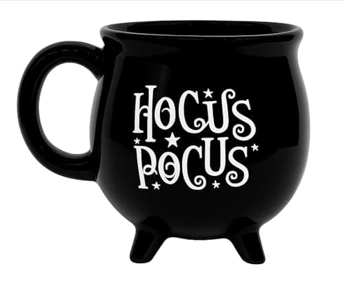 Image of Hocus Pocus Witches Cauldron Mug - 16oz Novelty Ceramic Coffee Tea Cold Drinks Cup for Halloween, Funny Gift for Her Christmas, Birthday, Coworkers, Secret Santa | Witch Theme Home Decor & Collectible