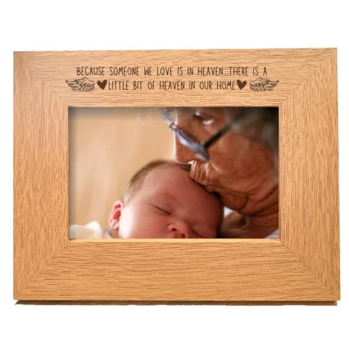 Image of Second Ave Someone We Love is in Heaven Remembrance Oak 6x4 Landscape Picture Photo Frame Gift