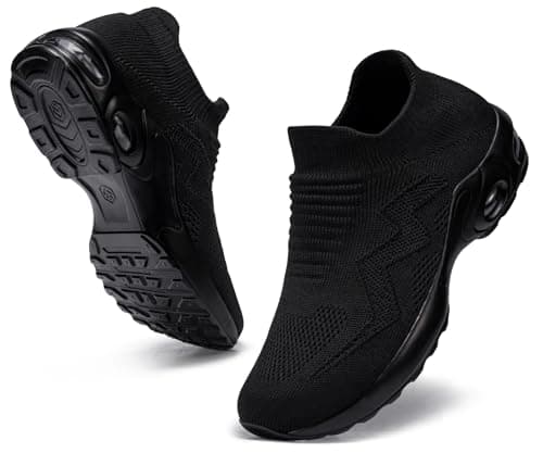 Image of LARNMERN Slip on Safety Shoes for Women Lightweight Nurse Shoes Women Steel Toe Cap Safety Trainers Medical Service Work Shoes Health Care Nursing Shoe Size 2.5UK/35EU,Black