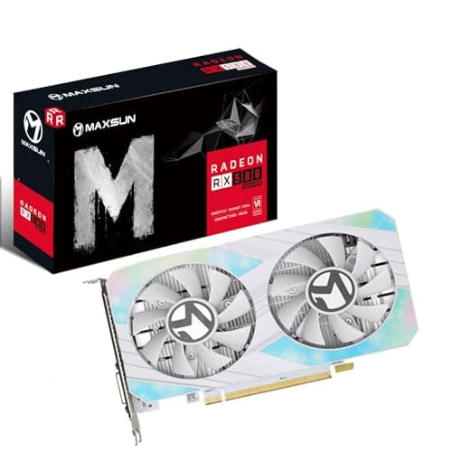 Image of maxsun AMD Radeon RX 580 8GB 2048SP GDDR5 Computer Video Graphics Card GPU for PC Gaming 256-Bit DirectX 12 DVI, HDMI, DisplayPort Multi Monitors Extend (White)