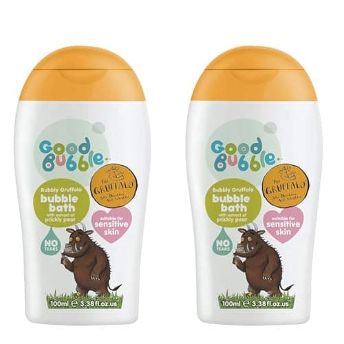 Image of Good Bubble Gruffalo Travel Size Bubble Bath with Prickly Pear Extract- 100ml Tear-Free Baby Bubble Bath for Sensitive & Eczema-Prone Skin - Sulphate-Free for Toddlers (Pack of 2)
