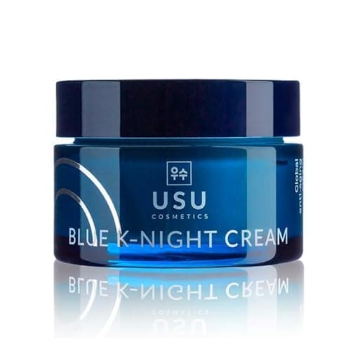 Image of Anti-Ageing Face Cream - Blue K-Night Cream - 50ml - Helps Combat Signs of Premature Ageing - Contains Syncronight and Eternal-P - Suitable for All Skin Types - USU Cosmetics
