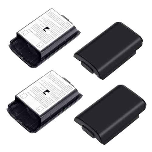 Image of 4 Pack Replacement Battery Pack Cover for Microsoft Xbox 360 Wireless Controller - Black