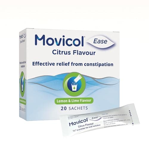 Image of Movicol Ease Stick Sachets, Citrus, 20 Sachets, Constipation Relief for Adults, Laxatives, Relief, hydrates, softens & Help Restore Natural Bowel Movement