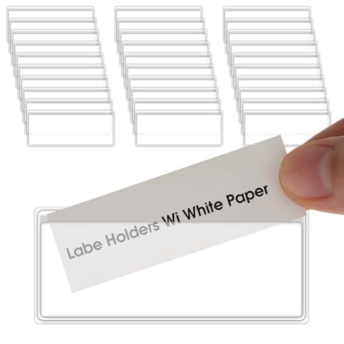 Image of 30 Pcs Self Adhesive Label Holders, Shelf Tag Labels Holder Nameplate Pockets Storage Bin Index Card for Classroom Supermarket Bookshelf