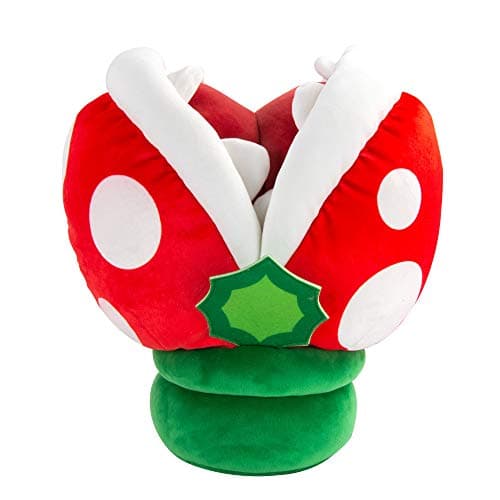 Image of Mocchi Mocchi Mega Piranha Plush Toy 40 cm, Nintendo & Mario Merchandise for Boys Bedroom Accessories, Super Mario Soft Toy for Boys and Girls, Mario Cushion Suitable from 3 Years +